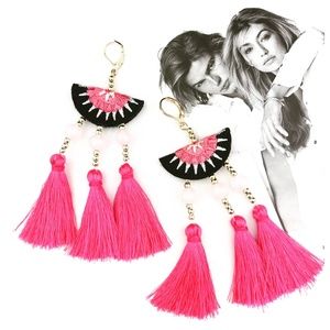 “Gigi” Tassel Drop Statement Earrings